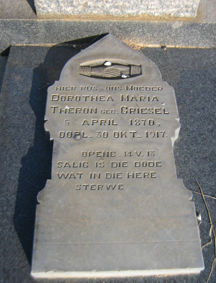 THERON Dorothea Maria nee GRIESEL 1870-1917