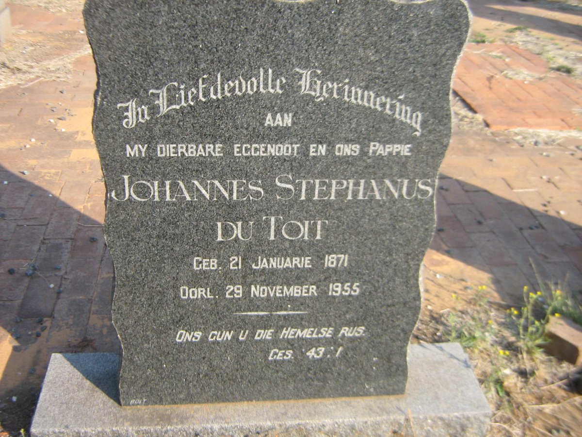 TOIT Johannes Stephanus, du 1871-1955