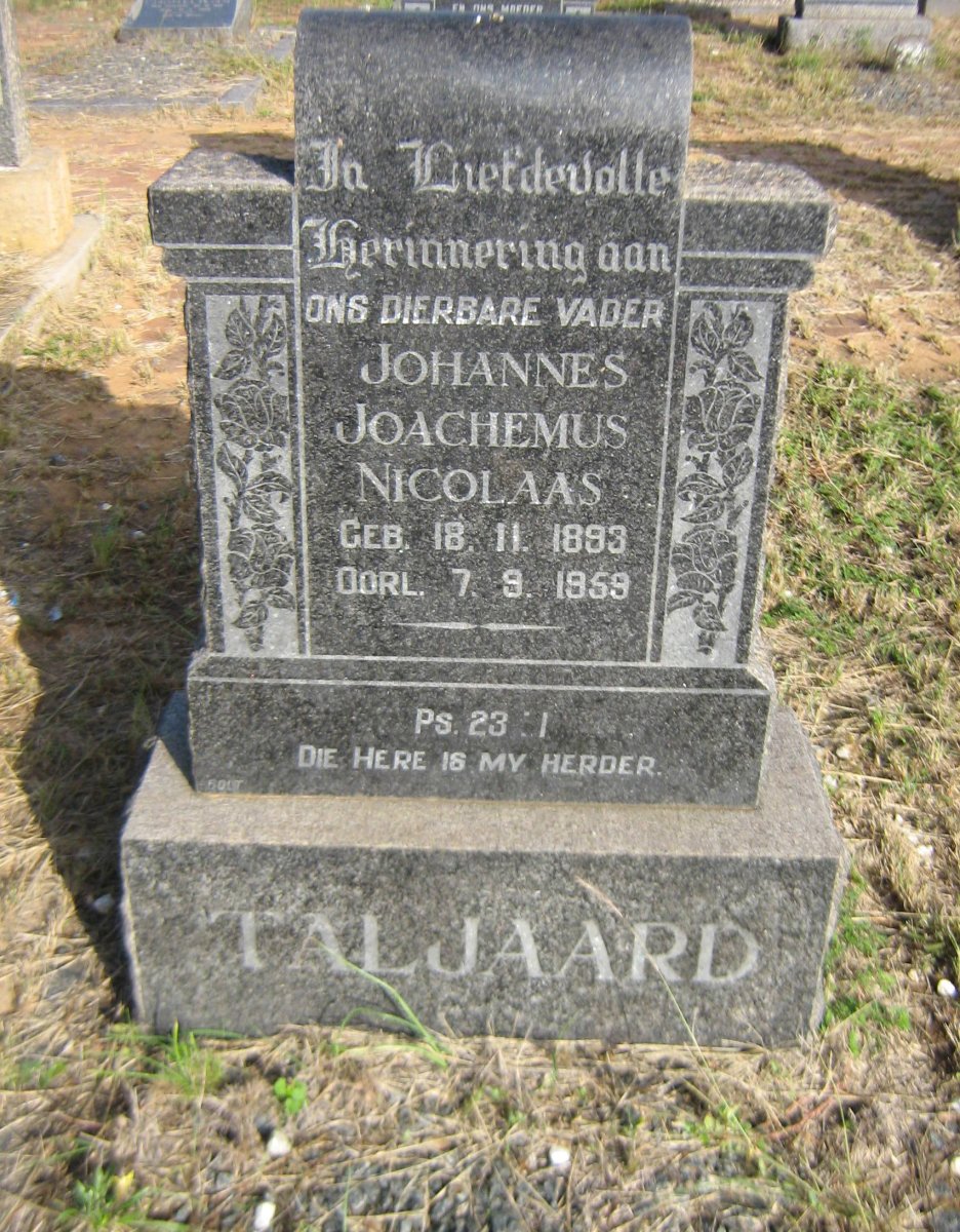 TALJAARD Johannes Joachemus Nicolaas 1893-1959