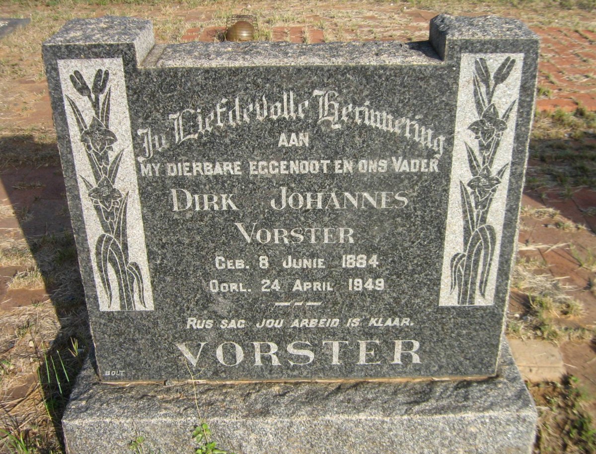 VORSTER Dirk Johannes 1884-1949