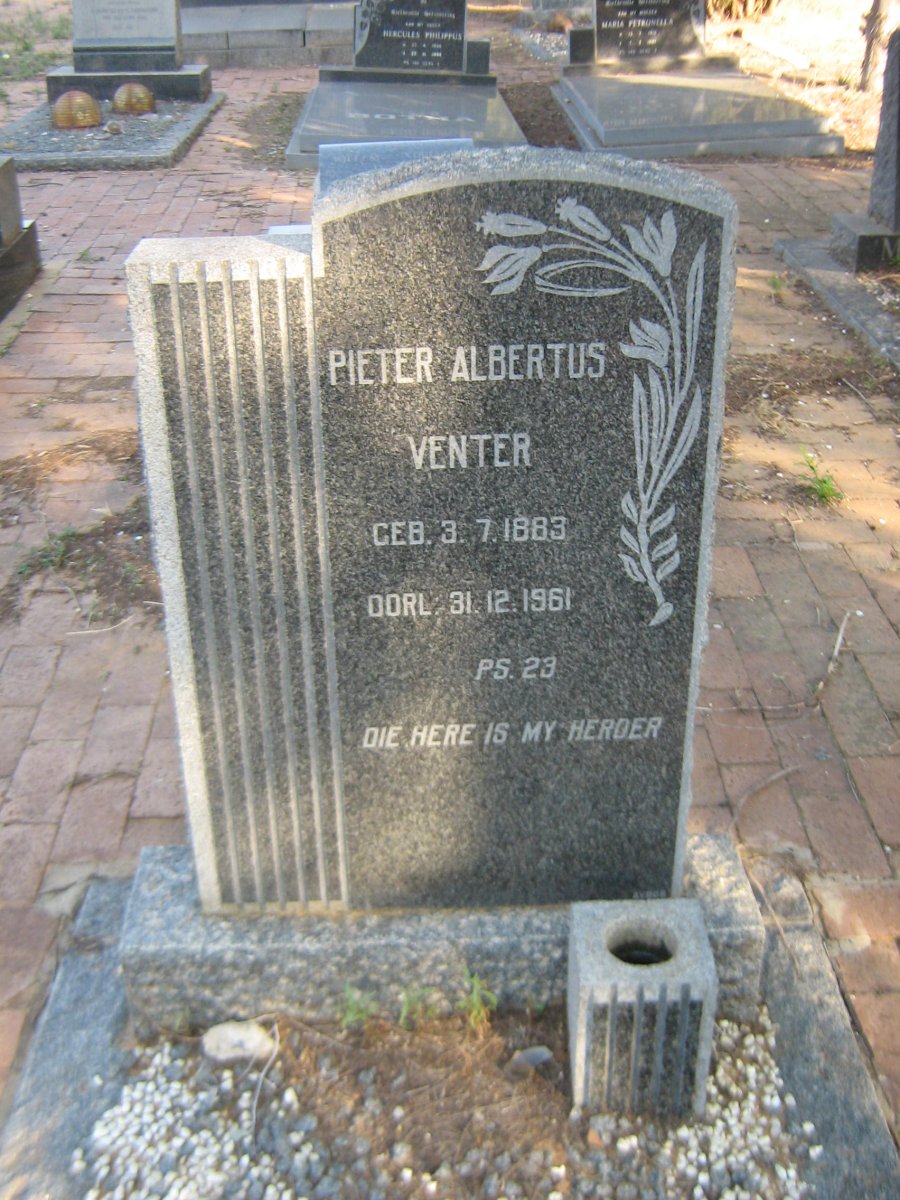 VENTER Pieter Albertus 1883-1961