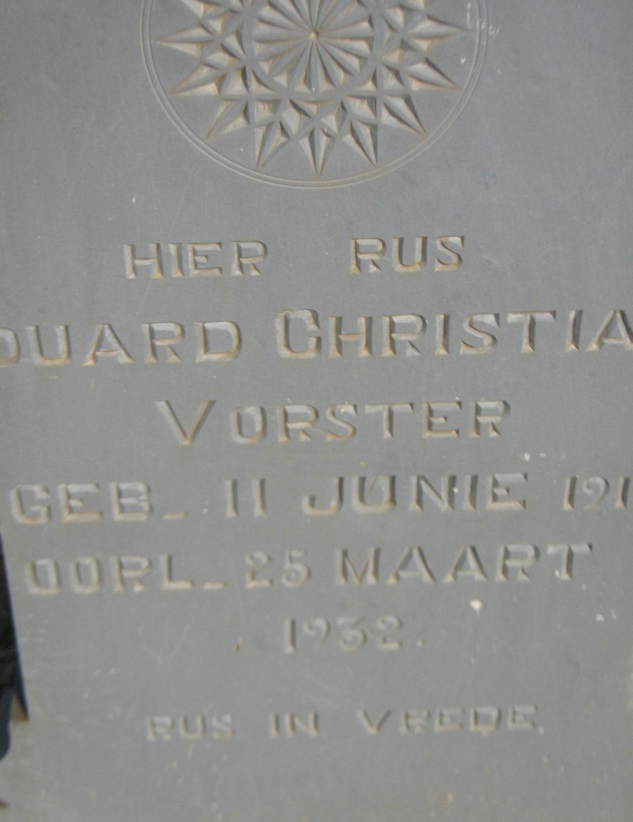 VORSTER Eduard Christian 1913-1932