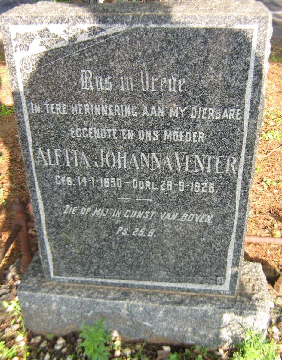 VENTER Aletta Johanna 1890-1926