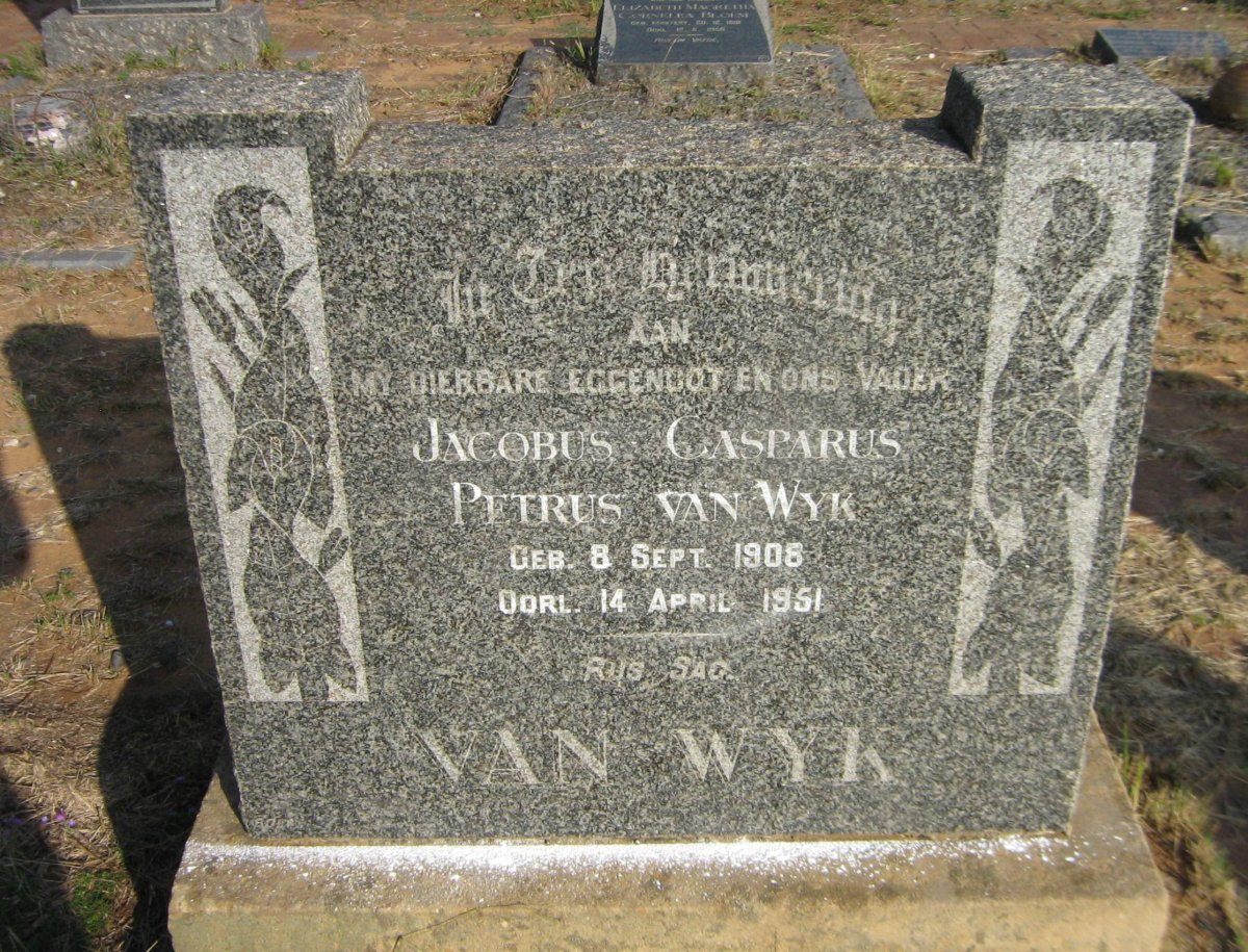 WYK Jacobus Casparus Petrus, van 1908-1951