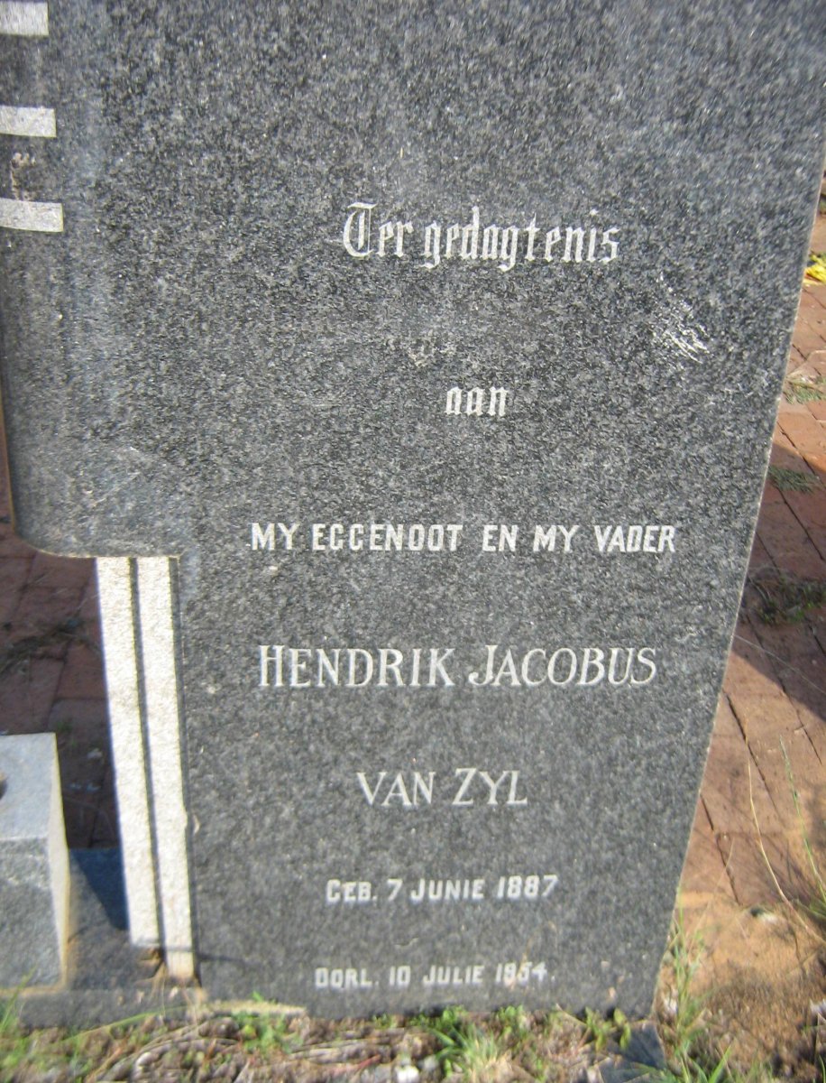 ZYL Hendrik Jacobus, van 1887-1954