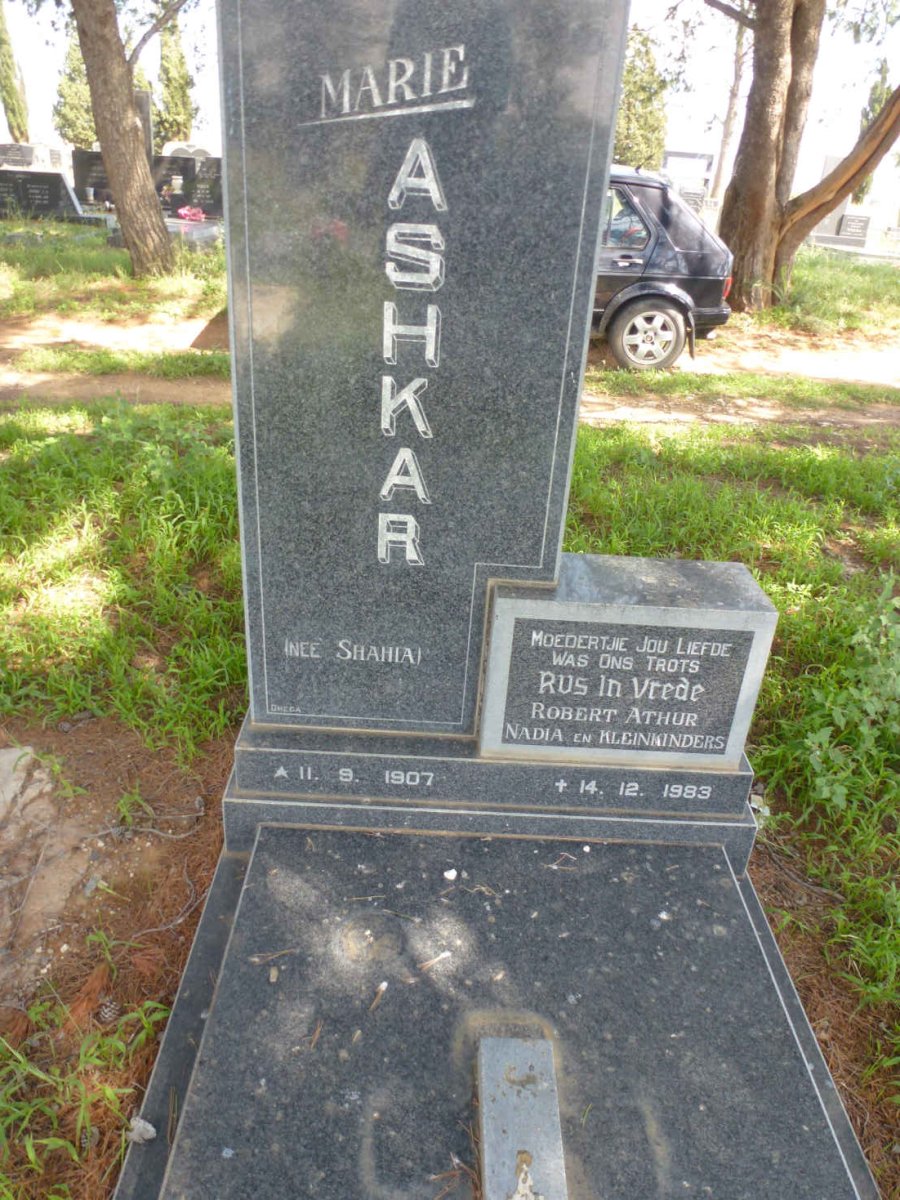 ASHKAR Marie nee SHAHIA 1907-1983
