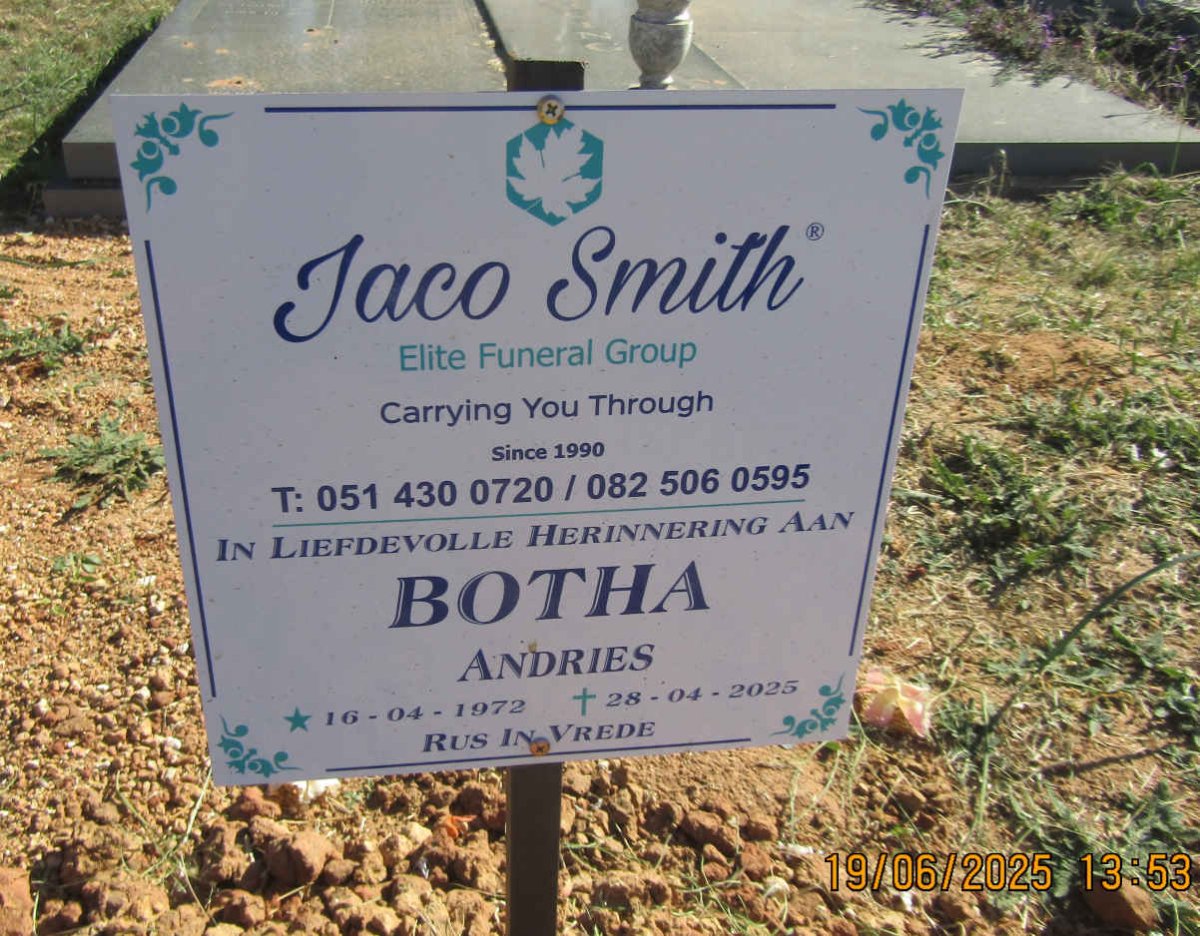 BOTHA Andries 1972-2025