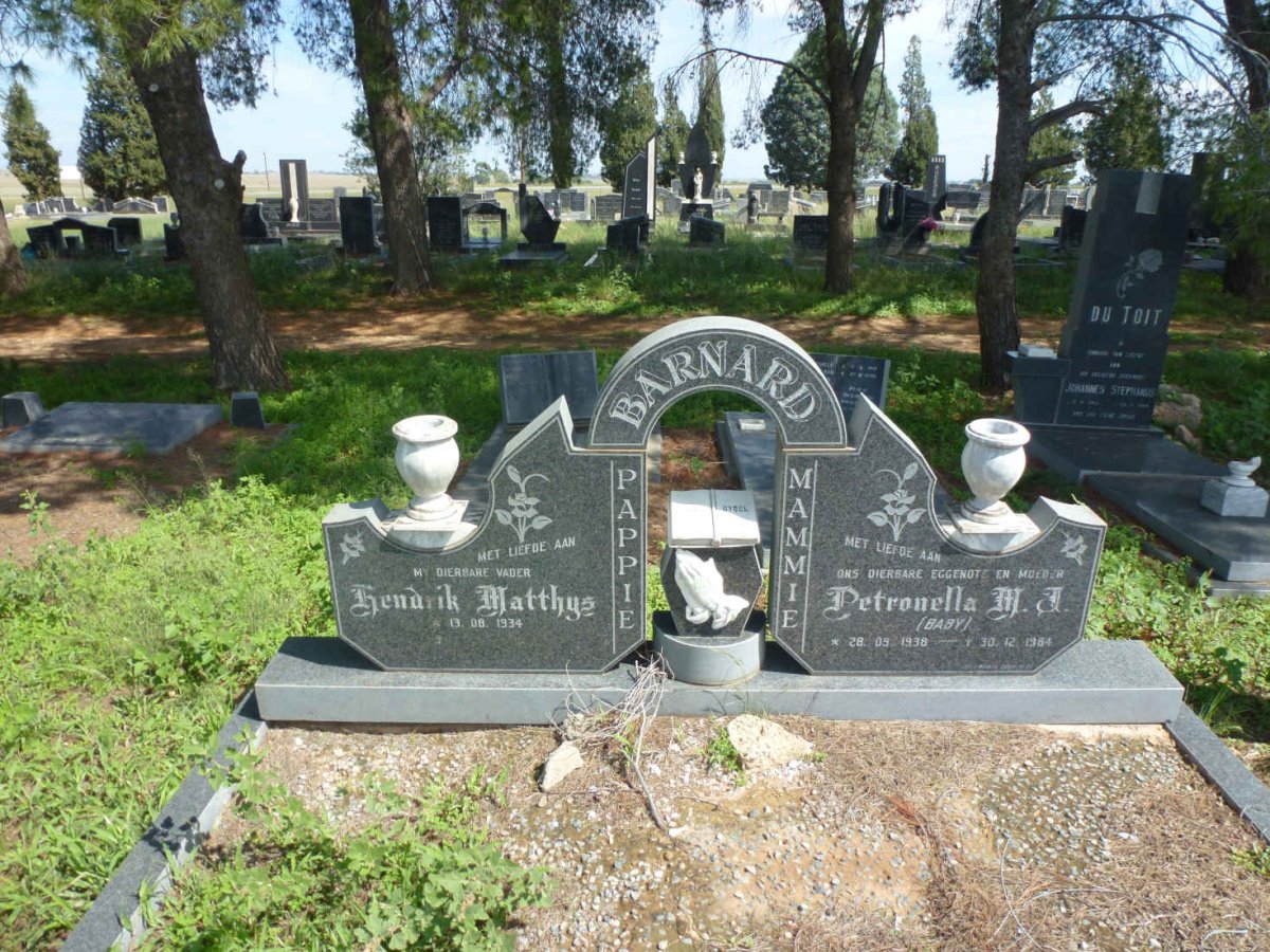 BARNARD Hendrik Matthys 1934- &amp; Petronella M.J. 1938-1984