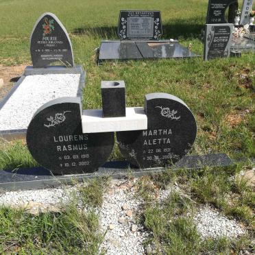 BESTER Lourens Rasmus 1919-2002 &amp; Martha Aletta 1921-2005