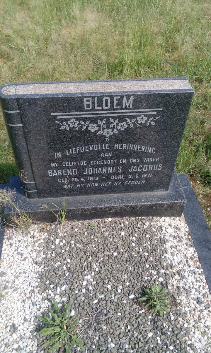 BLOEM Barend Johannes Jacobus 1919-1971