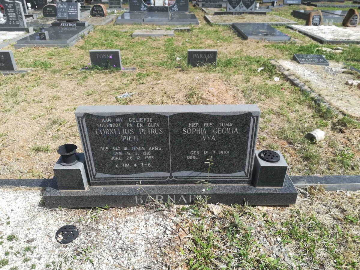 BARNARD Cornelius Petrus 1918-1995 &amp; Sophia Cecilia 1922-