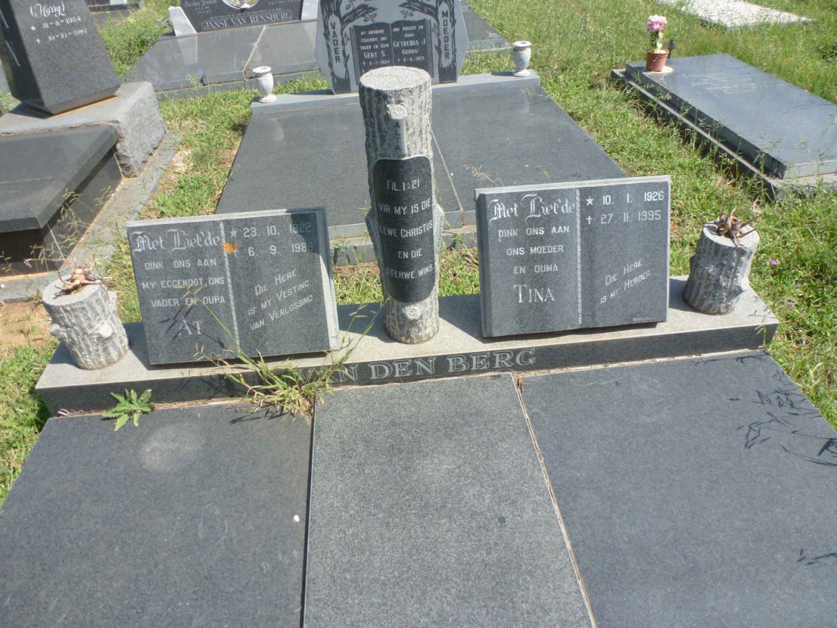 BERG At, van den 1922-1988 &amp; Tina 1926-1995