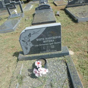 BOTHMA Wiets Marthinus voorheen VAN STRAATEN nee ENSLIN 1928-2015