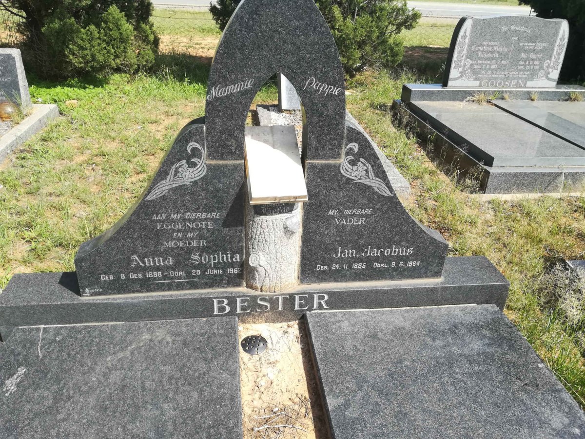BESTER Jan Jacobus 1885-1964 &amp; Anna Sophia 1888-1962