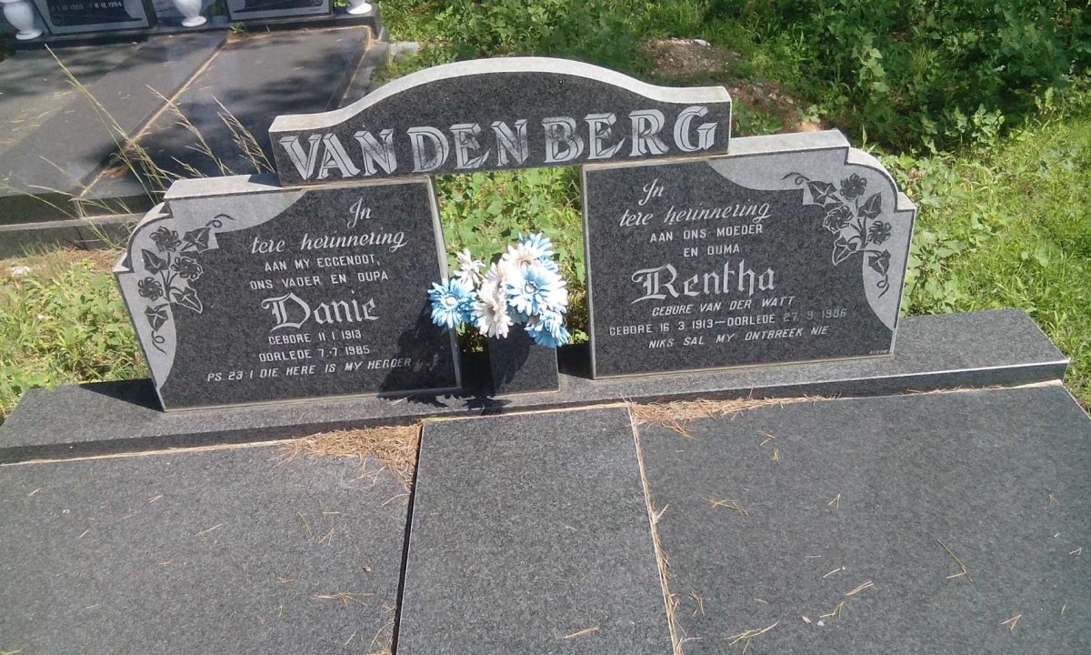 BERG Danie, van den 1913-1985 &amp; Rentha VAN DER WATT 1913-1986