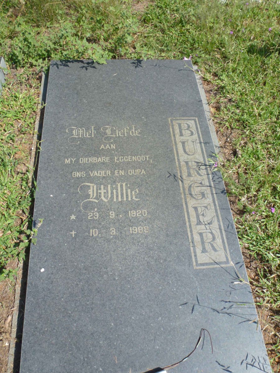 BURGER Willie 1920-1988