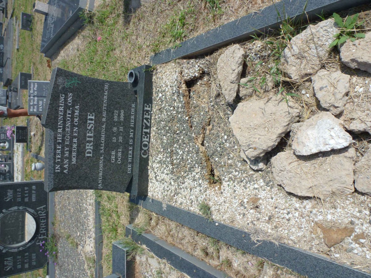 COETZEE Androsina Salomina nee RAUTENBACH 1922-1996