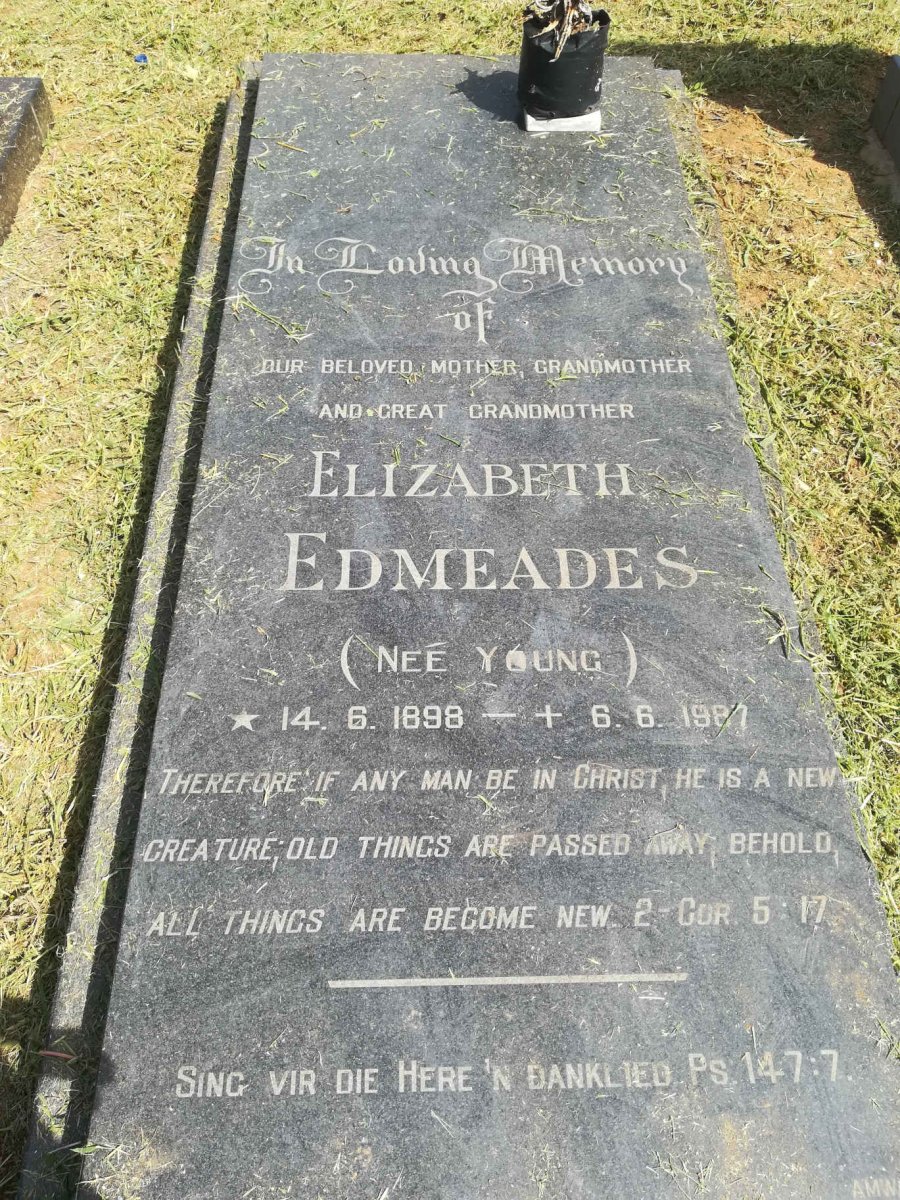 EDMEADES Elizabeth nee YOUNG 1898-1987
