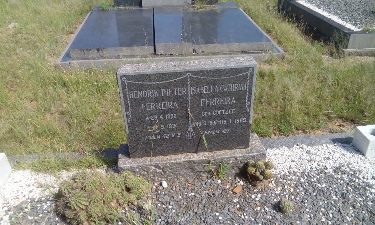 FERREIRA Hendrik Pieter 1892-1974 &amp; Isabella Cathrina COETZEE 1902-1985