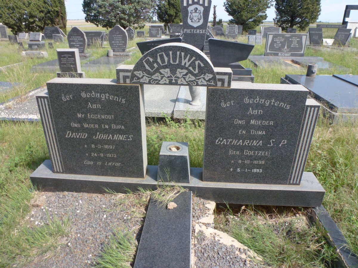 GOUWS David Johannes 1897-1973 &amp; Catharina S.P. COETZEE 1899-1993