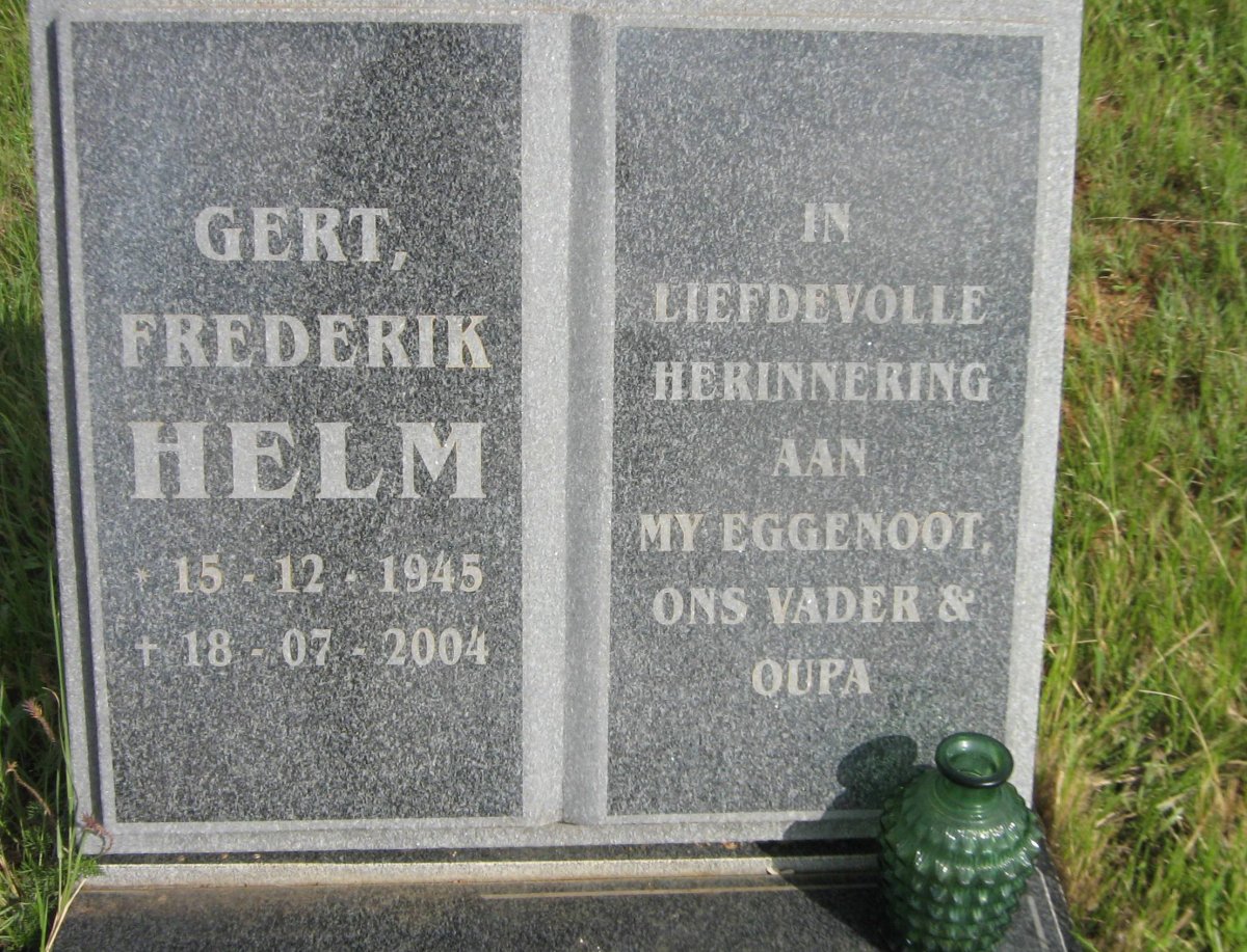 HELM Gert Frederik 1945-2004
