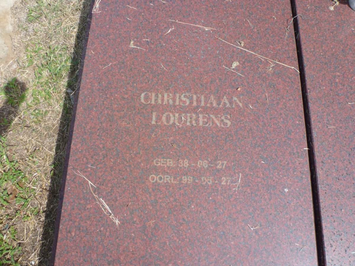 HARMSE Christiaan Lourens 1938-1999 &amp; Martha Maria V.D. WALT 1942-1999 :: HARMSE Rudolf Marthinus 1974-2016