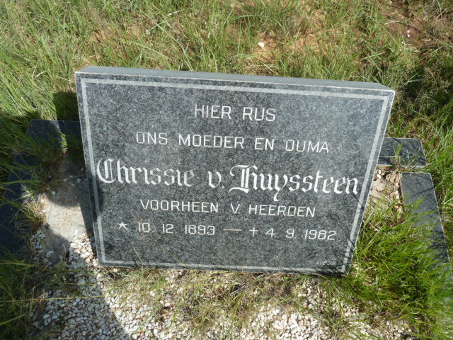 HUYSSTEEN Chrissie, van voorheen V. HEERDEN 1893-1982