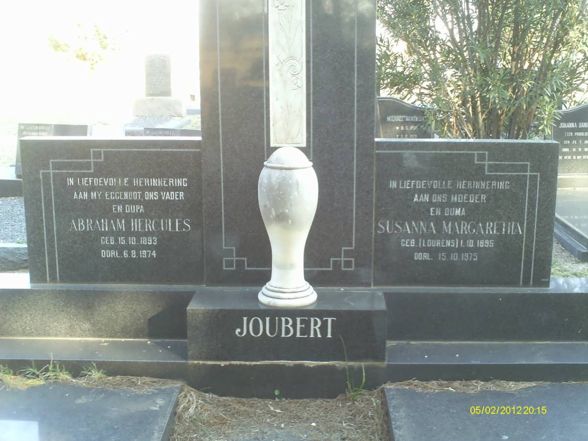 JOUBERT Abraham Hercules 1893-1974 &amp; Susanna Margaretha LOURENS 1895-1975