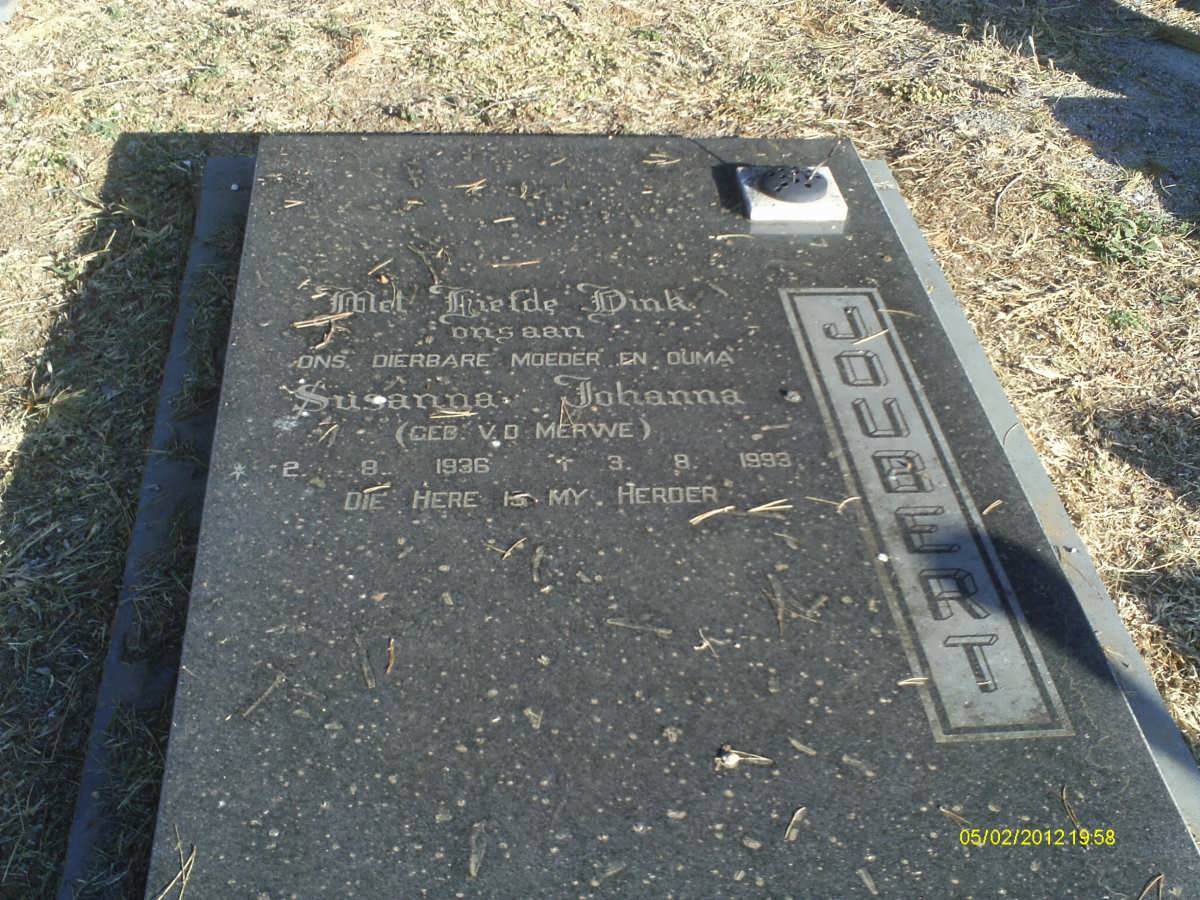JOUBERT Susanna Johanna nee V.D. MERWE 1936-1993