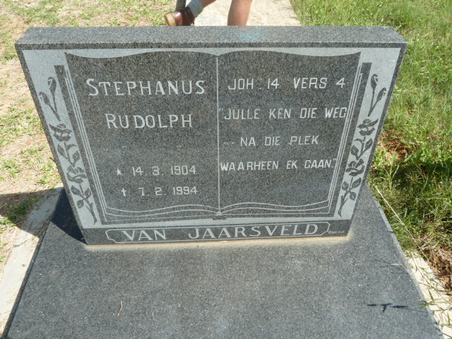 JAARSVELD Stephanus Rudolf, van 1904-1994