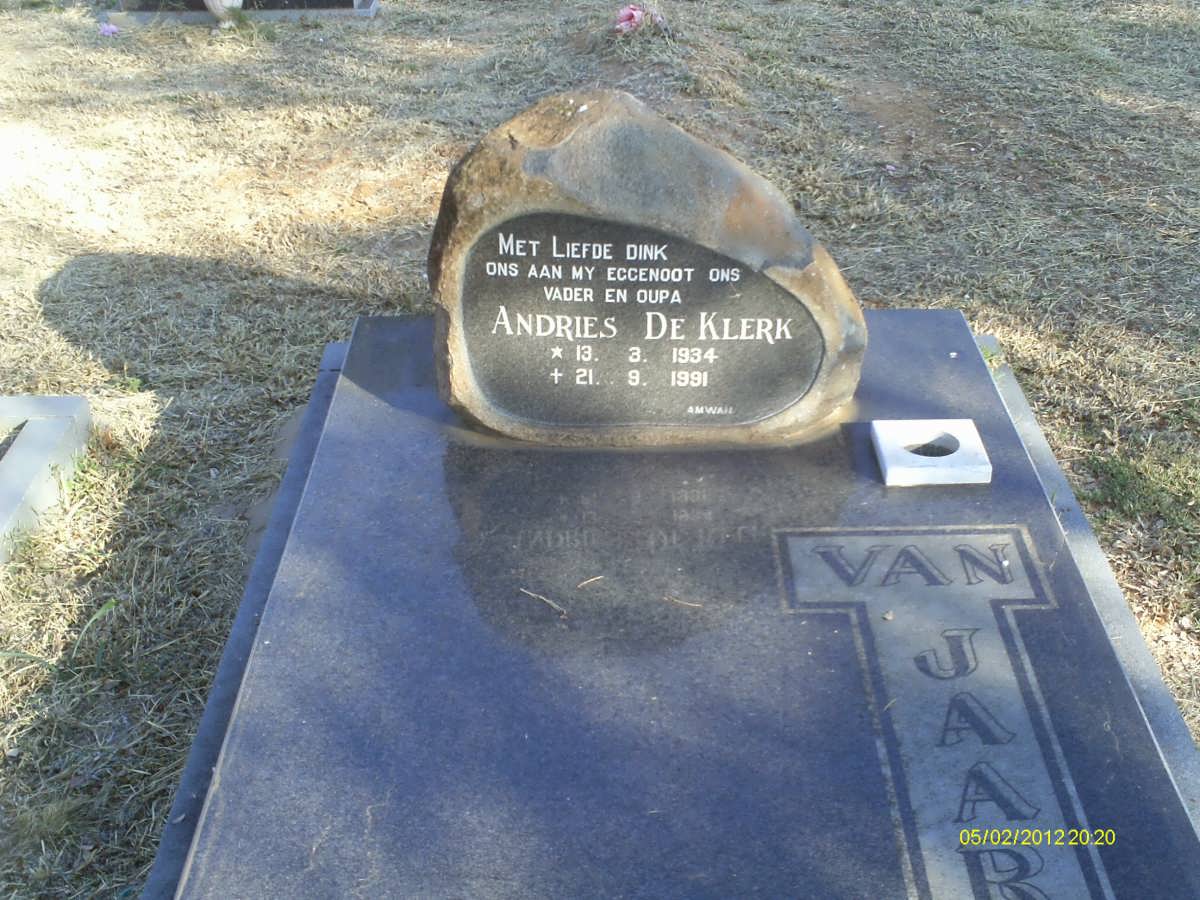 JAARSVELD Andries De Klerk, van 1934-1991