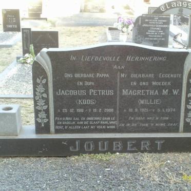 JOUBERT Jacobus Petrus 1918-2000 &amp; Magretha M.W. 1921-1974
