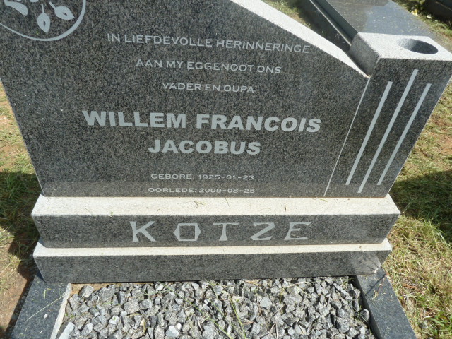 KOTZÉ Willem Francois Jacobus 1925-2009