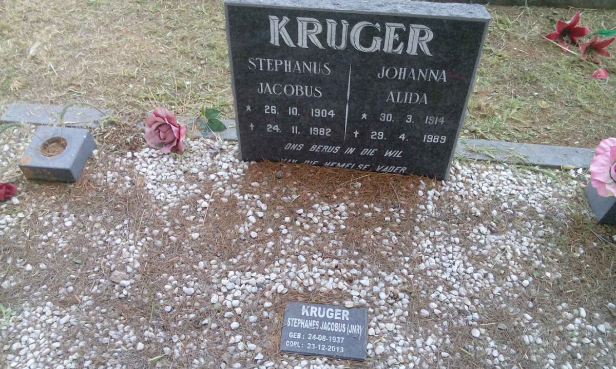 KRUGER Stephanus Jacobus 1904-1982 &amp; Johanna Alida 1914-1989 :: KRUGER Stephanus Jacobus 1937-2013