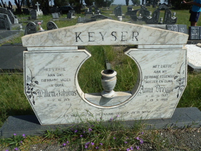 KEYSER Willem Jakobus 1931-1996 &amp; Anna Breggie 1937-1989