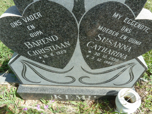 KEMP Barend Christiaan 1929- &amp; Susanna Catharina 1930-1986