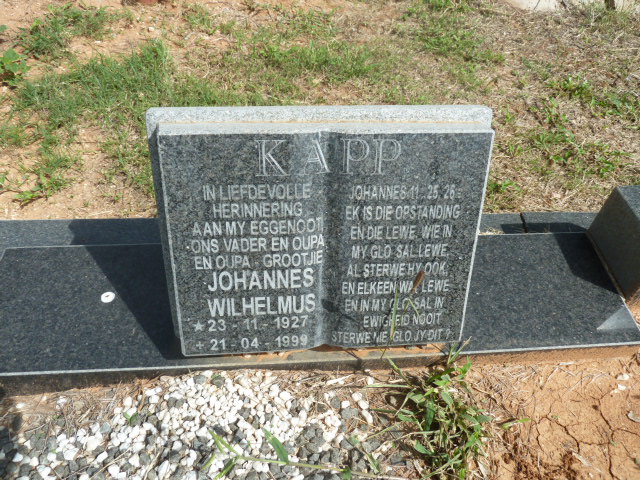 KAPP Johannes Wilhelmus 1927-1999