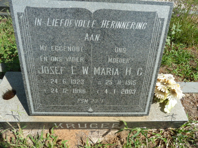 KRUGER Josef E.W. 1923-1986 &amp; Maria H.G. 1915-2003