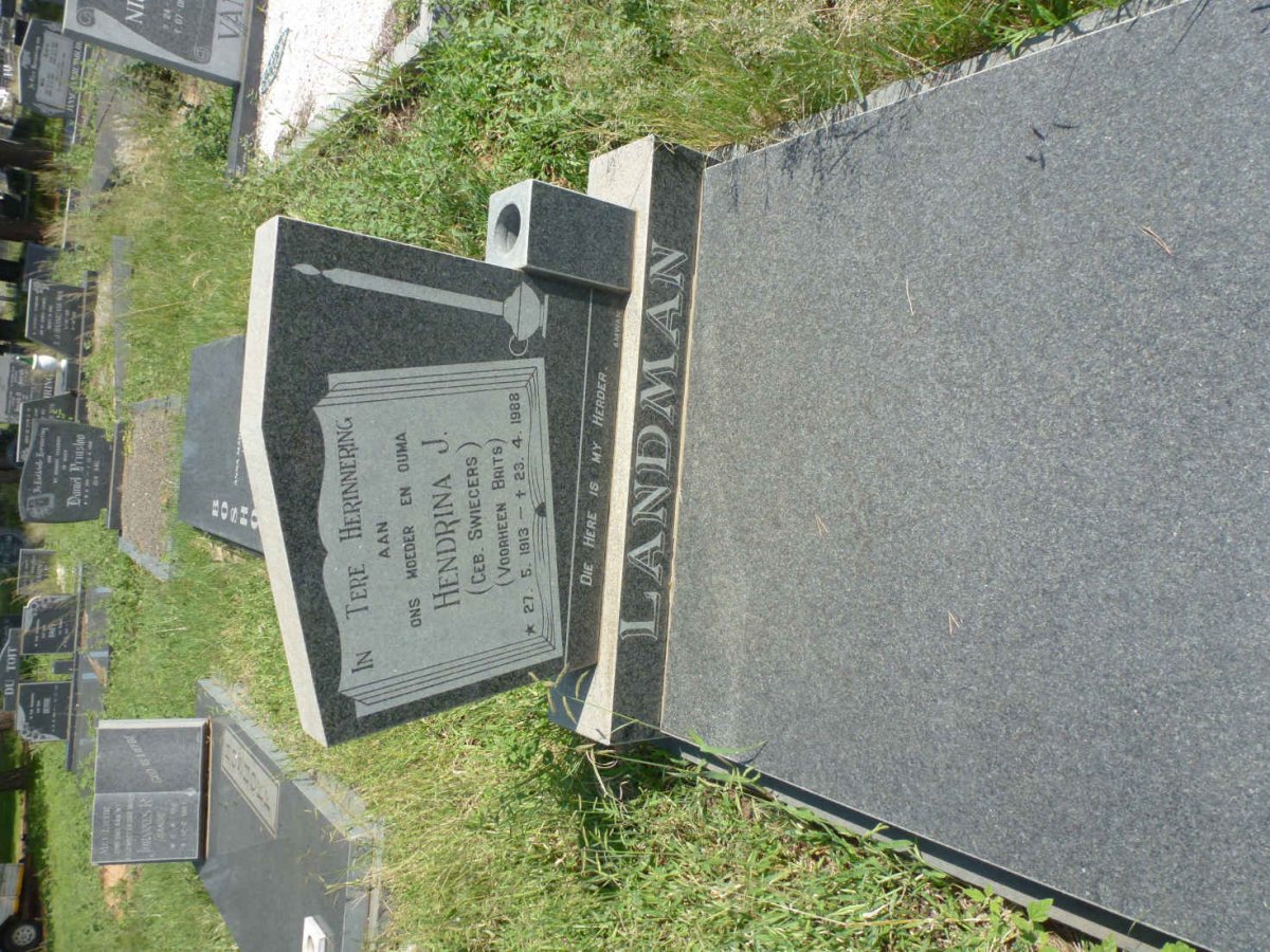 LANDMAN Hendrina J. voorheen BRITS nee SWIEGERS 1913-1988