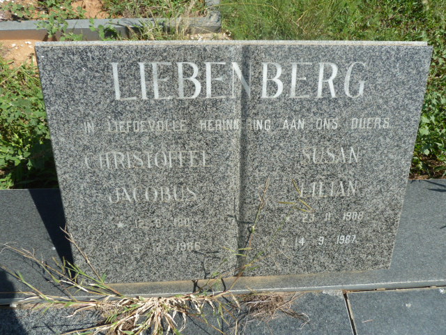 LIEBENBERG Christoffel Jacobus 1901-1986 &amp; Susan Lilian 1908-1987