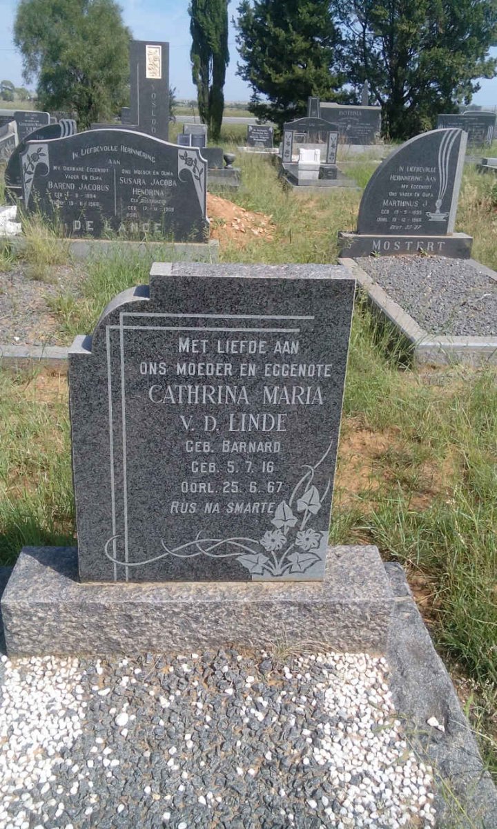 LINDE Cathrina Maria, v.d. nee BARNARD 1916-1967
