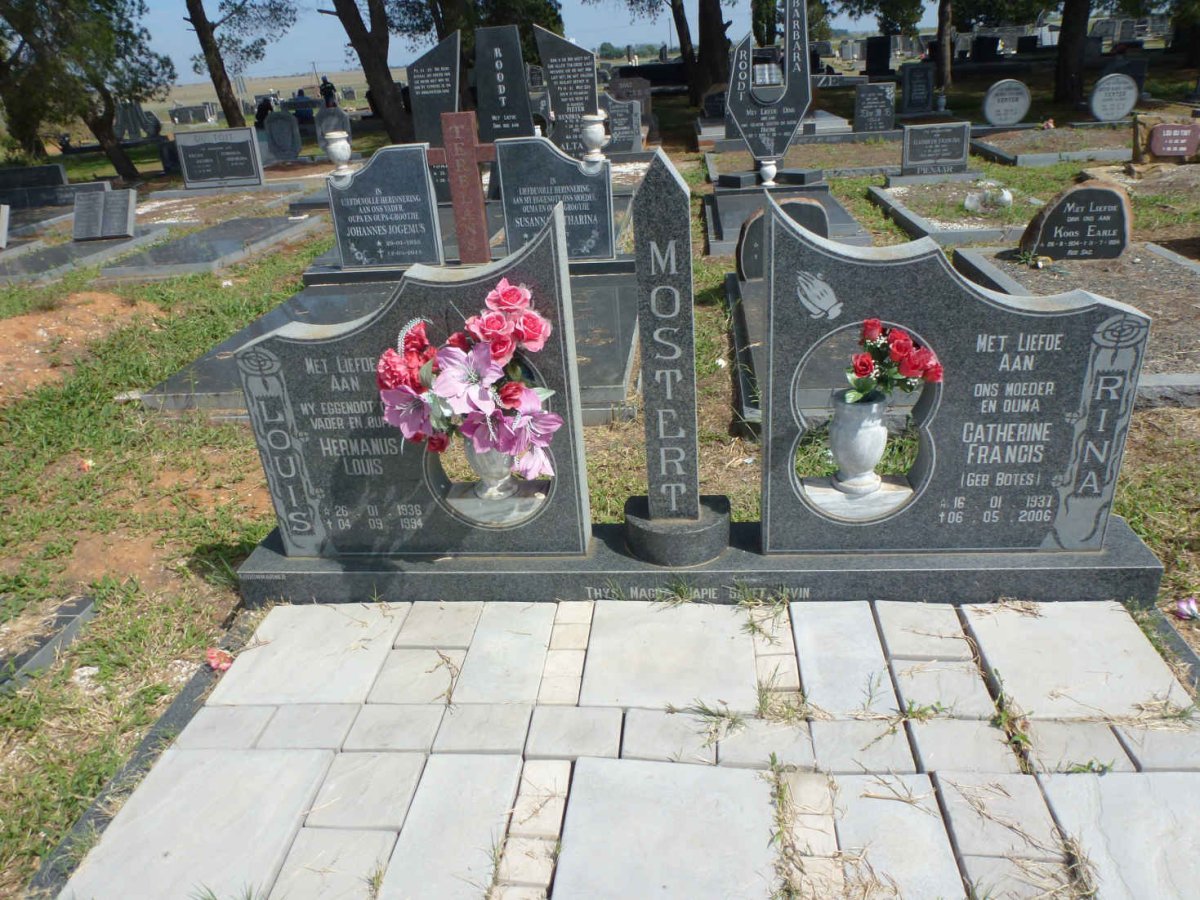 MOSTERT Hermanus Louis 1936-1994 &amp; Catharine Francis BOTES 1937-2006
