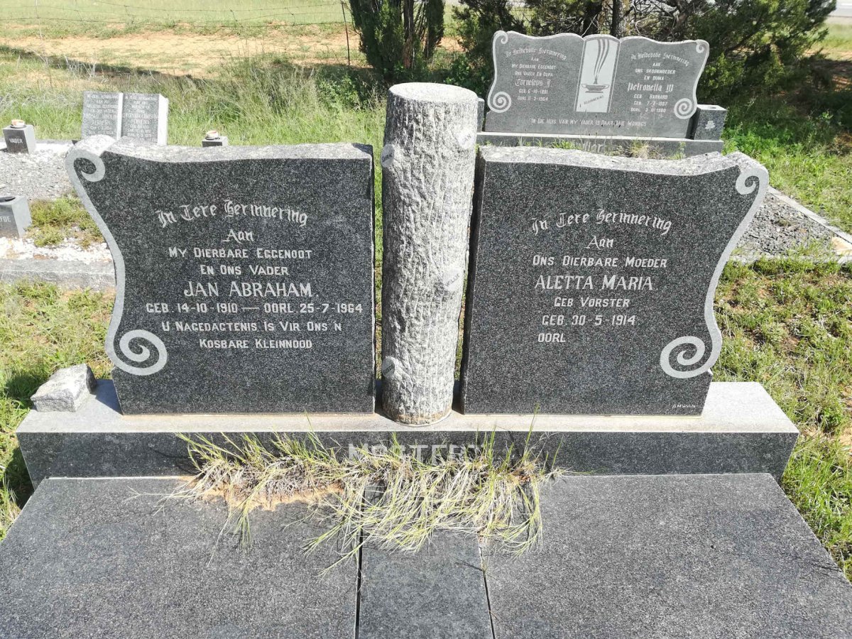MOSTERT Jan Abraham 1910-1964 &amp; Aletta Maria VORSTER 1914-