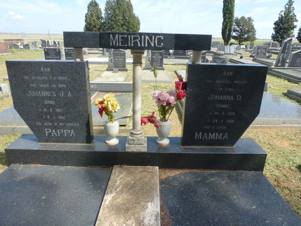 MEIRING Johannes J.A. 1907-1982 &amp; Johanna D. 1906-1988
