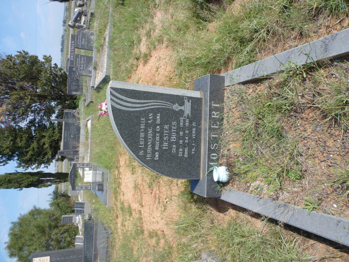 MOSTERT Hester nee BOTES 1905-1981