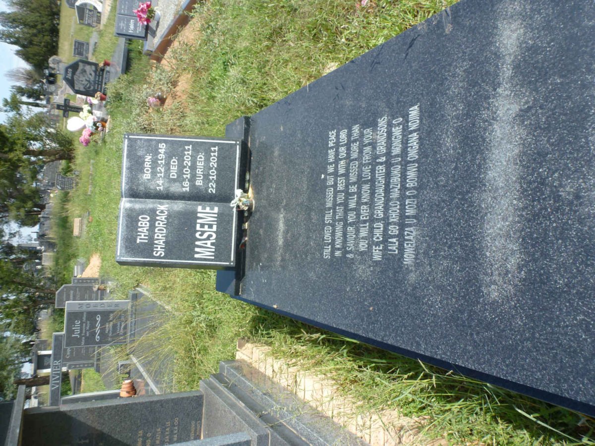 MASEME Thabo Shardrack 1945-2011
