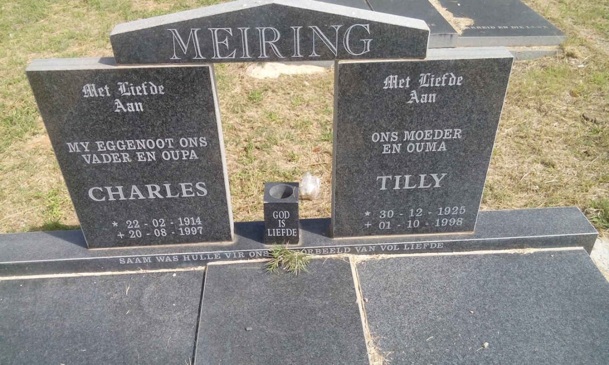 MEIRING Charles 1914-1997 &amp; Tilly 1926-1998