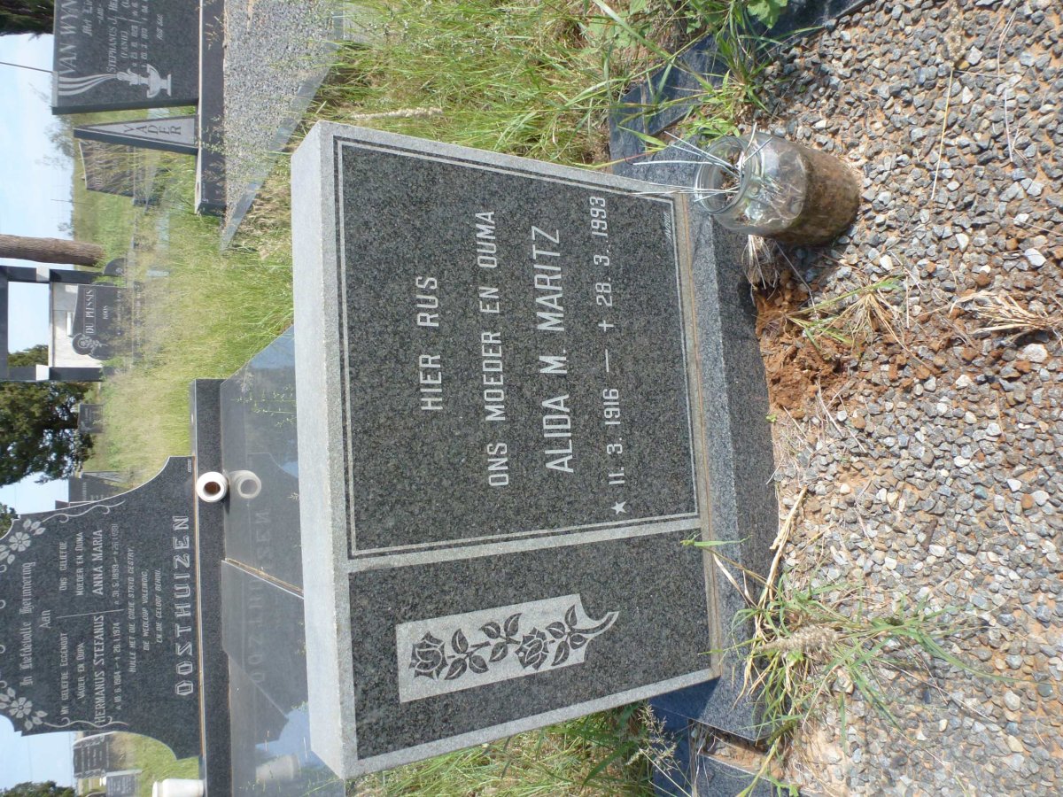 MARITZ Alida M. 1916-1993 :: DU PLESSIS Pieter D. 1946-1997