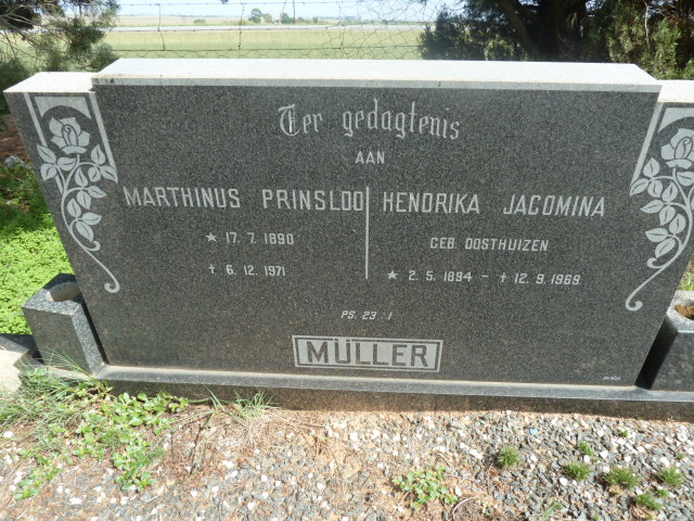 MÜLLER Marthinus Prinsloo 1890-1971 &amp; Hendrika Jacomina OOSTHUIZEN 1894-1969