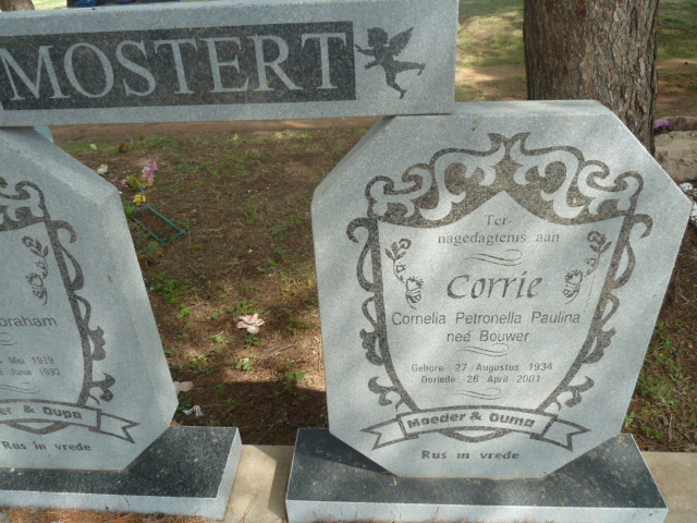 MOSTERT Cornelia Petronella Paulina nee BOUWER 1934-2001